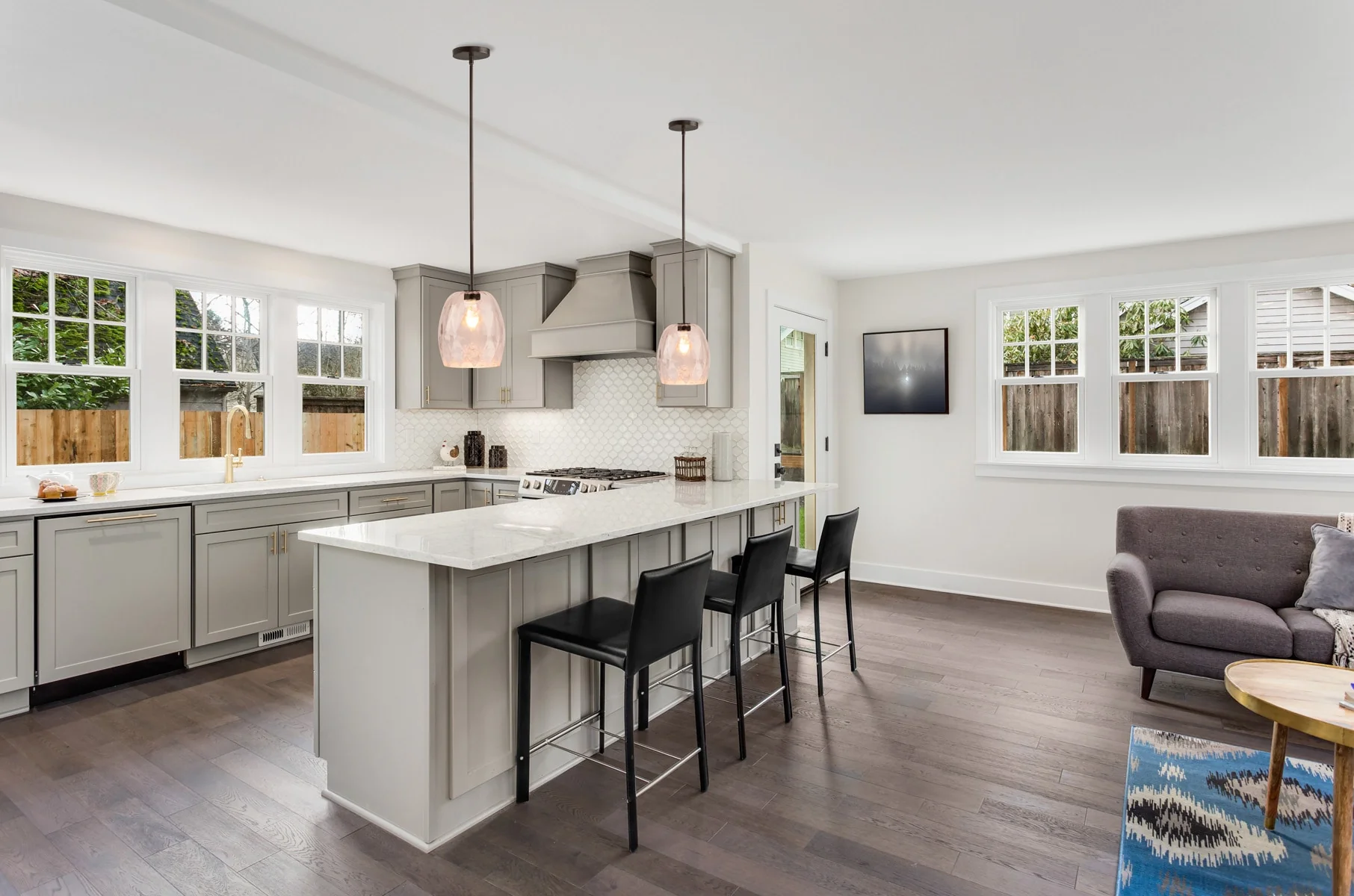 Portfolio Bronze Transitional Cylinder Pendant Light - Image 20