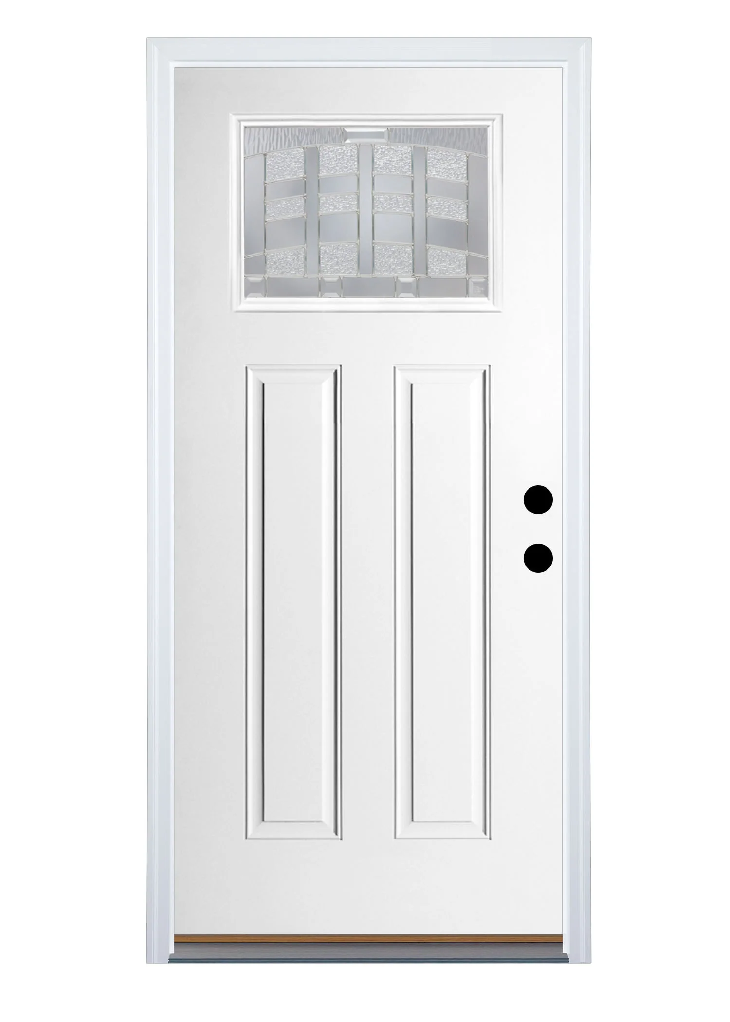 Therma-Tru Benchmark Emerson 32-in x 80-in Fiberglass Craftsman Left-Hand Inswing Ready-to-Paint Unfinished Prehung Front Door with Brickmould - Image 10