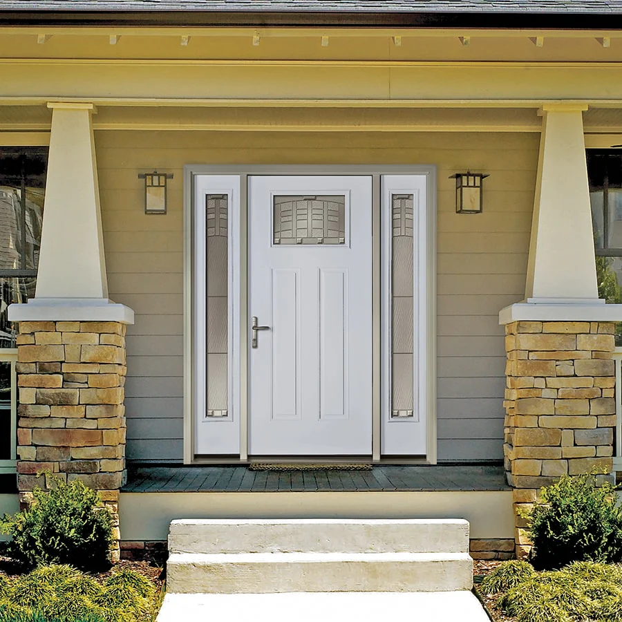 Therma-Tru Benchmark Emerson 32-in x 80-in Fiberglass Craftsman Left-Hand Inswing Ready-to-Paint Unfinished Prehung Front Door with Brickmould - Image 12