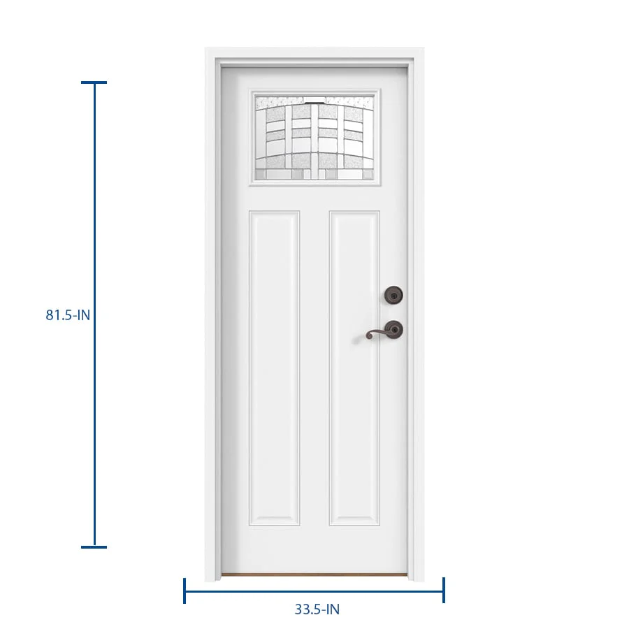 Therma-Tru Benchmark Emerson 32-in x 80-in Fiberglass Craftsman Left-Hand Inswing Ready-to-Paint Unfinished Prehung Front Door with Brickmould - Image 13