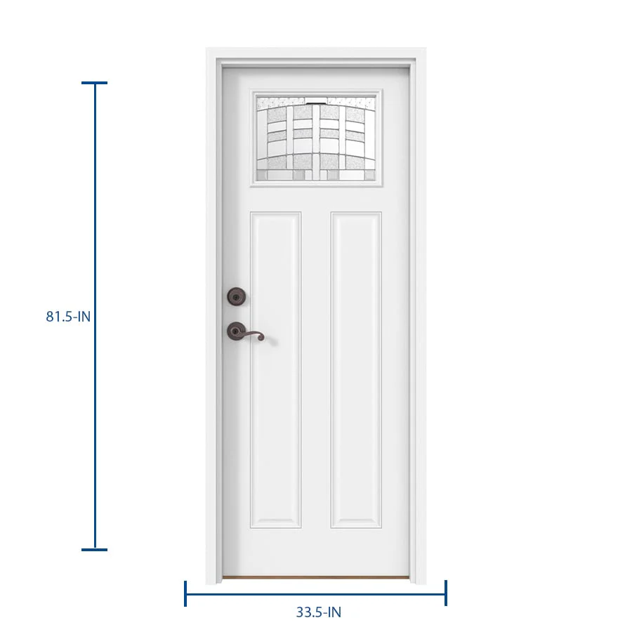 Therma-Tru Benchmark Doors Emerson 32-in x 80-in Fiberglass Craftsman Right-Hand Inswing Ready-to-Paint Unfinished Prehung Single Front Door with Brickmould - Image 12