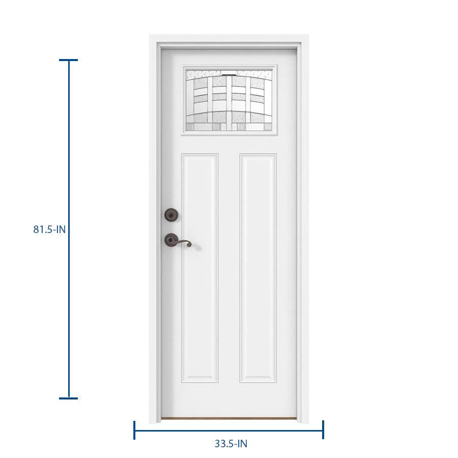 Therma-Tru Benchmark Doors Emerson 32-in x 80-in Fiberglass Craftsman Right-Hand Inswing Ready-to-Paint Unfinished Prehung Single Front Door with Brickmould - Image 4