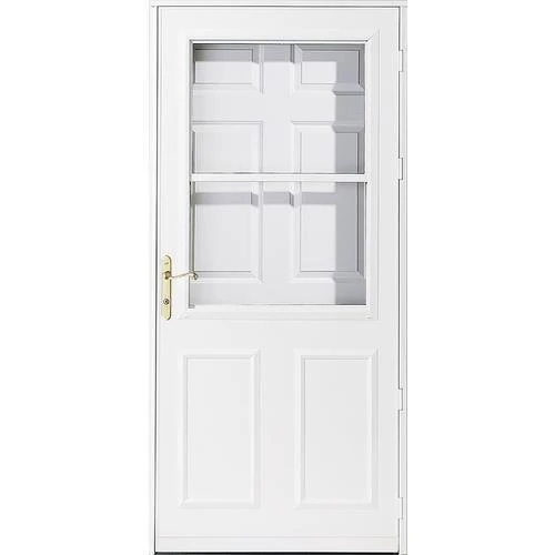 Pella Olympia 30-in x 81-in White High-View Wood Core Storm Door