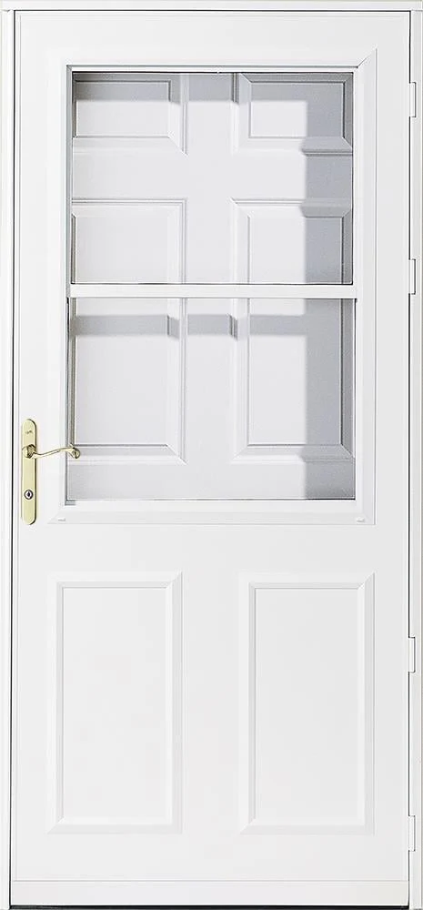 Pella Olympia 30-in x 81-in White High-View Wood Core Storm Door - Image 2