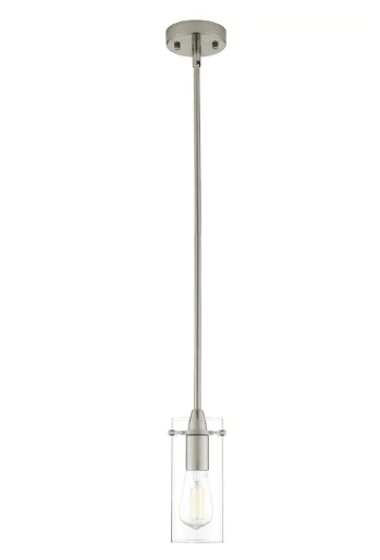 Portfolio Brushed Nickel Transitional Cylinder Pendant Light - Image 11