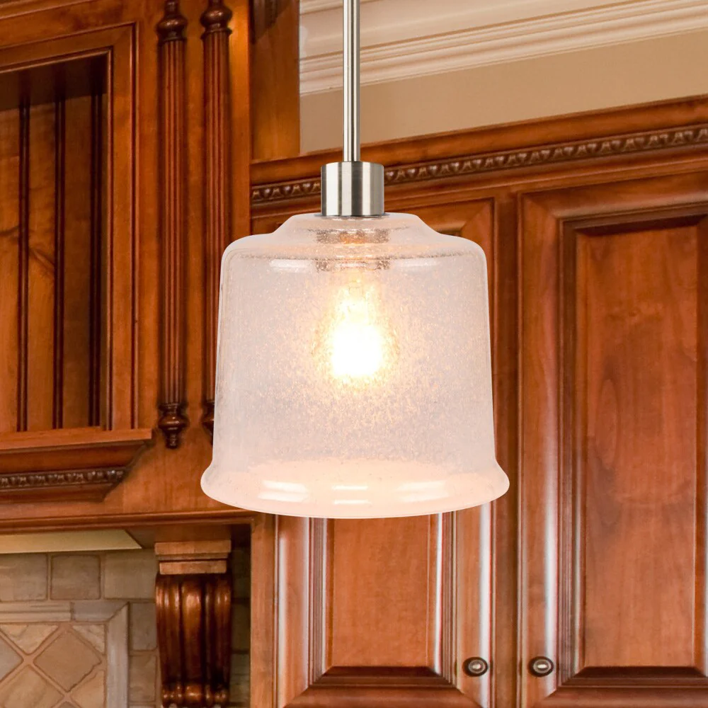 Portfolio Brushed Nickel Transitional Cylinder Pendant Light - Image 15
