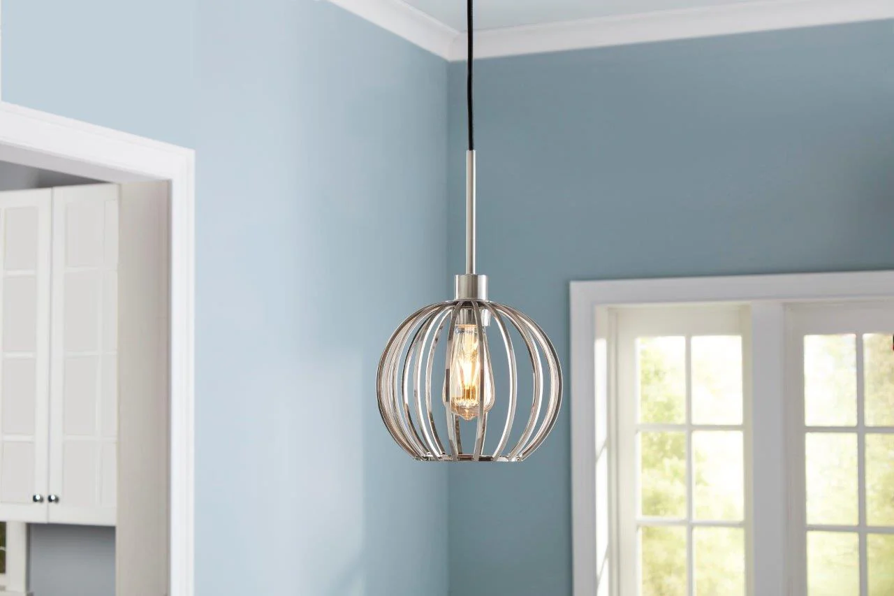 Portfolio Brushed Nickel Transitional Cylinder Pendant Light - Image 17