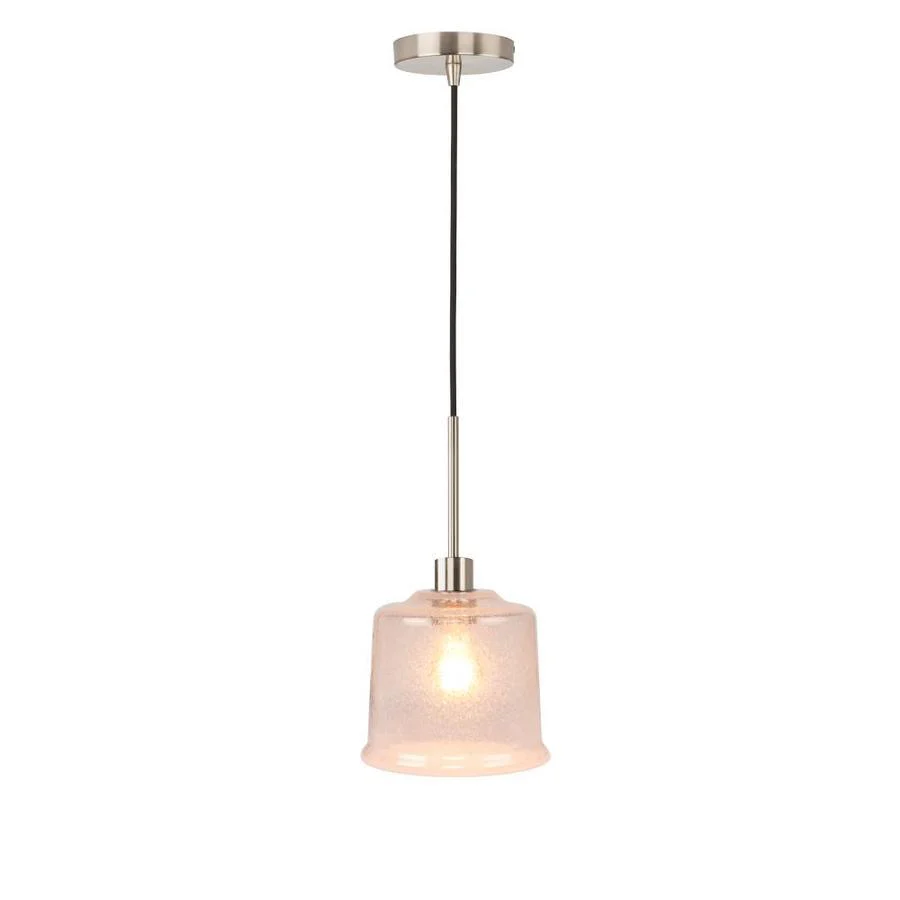 Portfolio Brushed Nickel Transitional Cylinder Pendant Light - Image 4