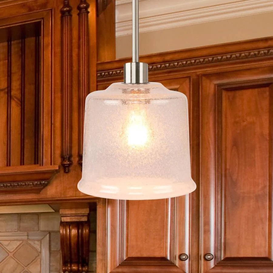 Portfolio Brushed Nickel Transitional Cylinder Pendant Light - Image 6