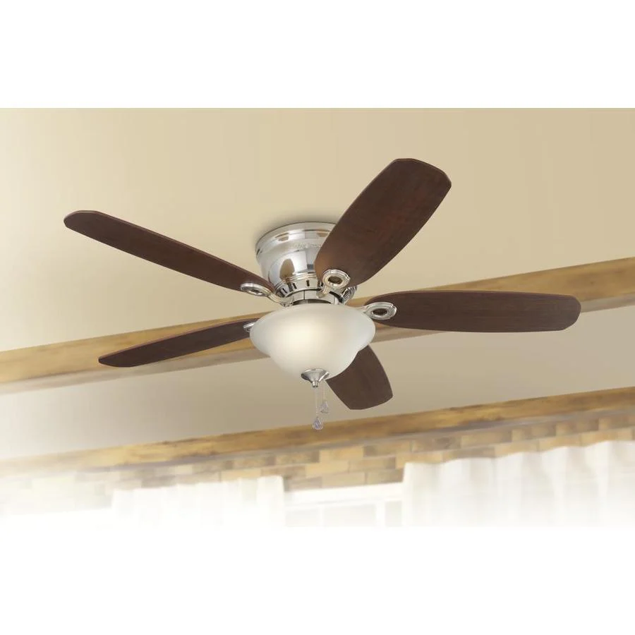 Harbor Breeze Lake Canton 52-in Brushed Nickel LED Indoor Flush Mount Ceiling Fan (5-Blade)
