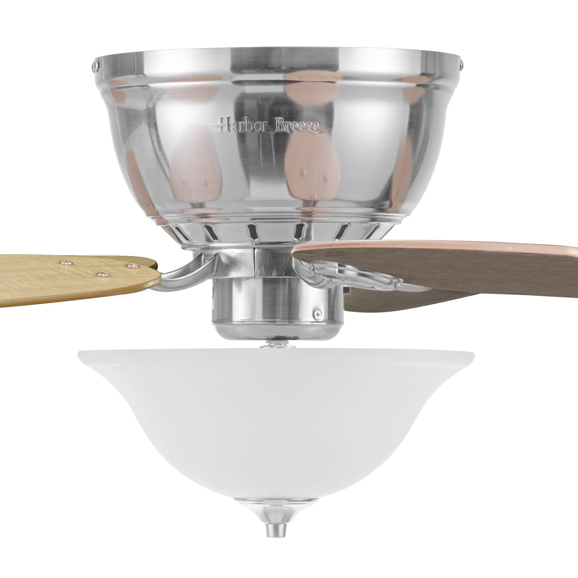 Harbor Breeze Lake Canton 52-in Brushed Nickel LED Indoor Flush Mount Ceiling Fan (5-Blade) - Image 10