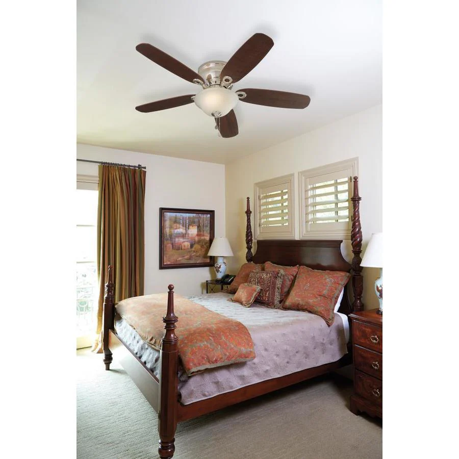 Harbor Breeze Lake Canton 52-in Brushed Nickel LED Indoor Flush Mount Ceiling Fan (5-Blade) - Image 2
