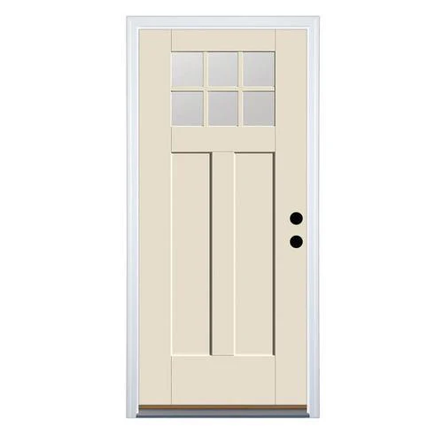 Therma-Tru Benchmark Doors 32-in x 80-in Fiberglass Craftsman Left-Hand Inswing Ready-to-Paint Unfinished Prehung Single Front Door with Brickmould - Image 3