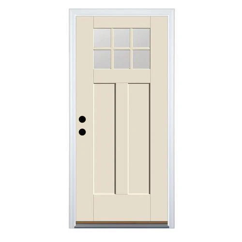 Therma-Tru Benchmark Doors 32-in x 80-in Fiberglass Craftsman Right-Hand Inswing Ready-to-Paint Unfinished Prehung Single Front Door with Brickmould - Image 3
