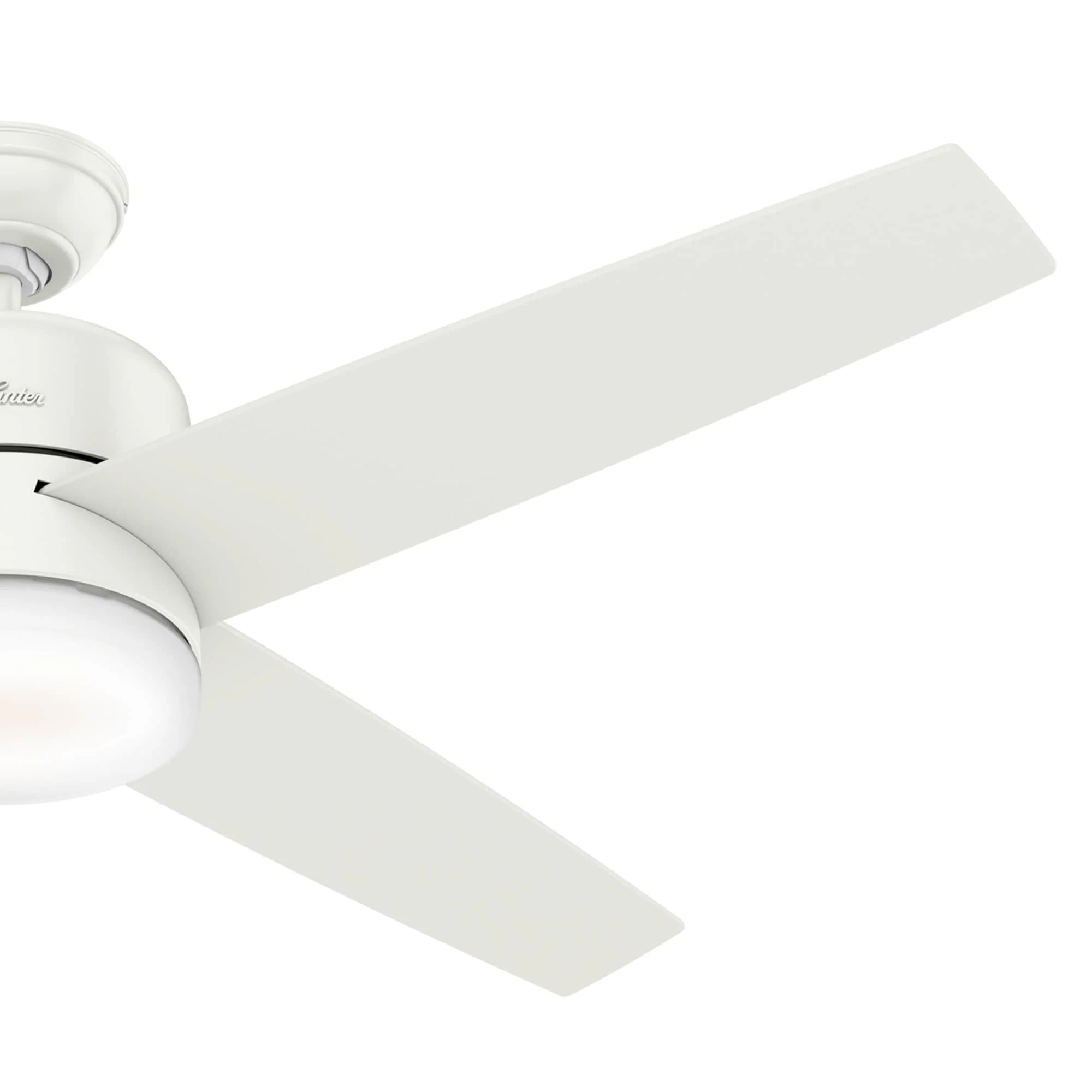 Hunter Advocate WIFI Enabled DC Motor 54-in Fresh White Indoor Smart Ceiling Fan with Remote (4-Blade) - Image 2