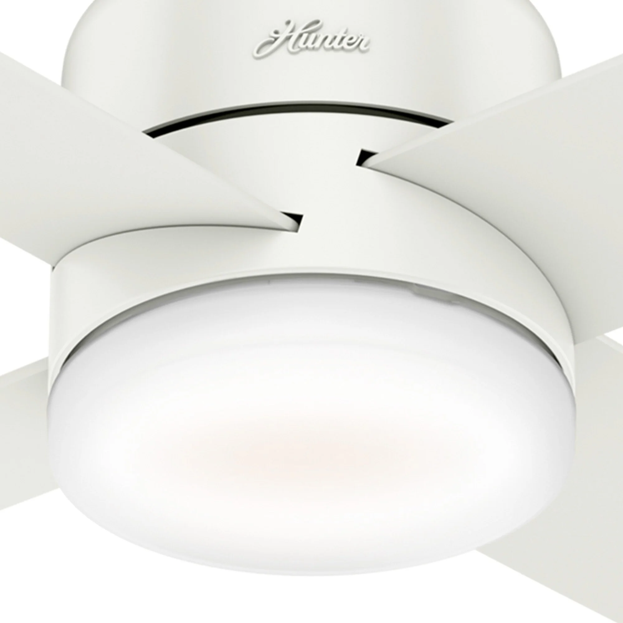 Hunter Advocate WIFI Enabled DC Motor 54-in Fresh White Indoor Smart Ceiling Fan with Remote (4-Blade) - Image 6