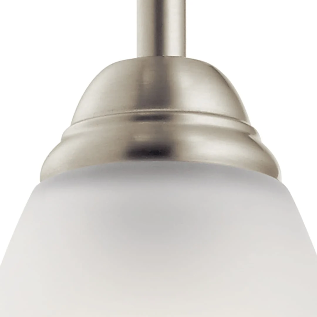 Kichler Jolie Brushed Nickel Transitional Etched Glass Bell LED Mini Pendant Light, 6.75" H x 4.75" DIA - Image 3