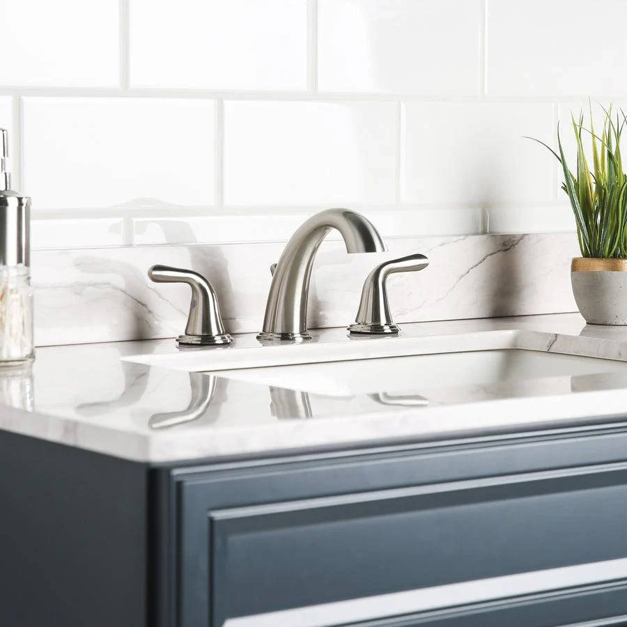 Project Source Dover Chrome 2‑Handle Widespread WaterSense Bathroom Sink Faucet with Drain - Image 4
