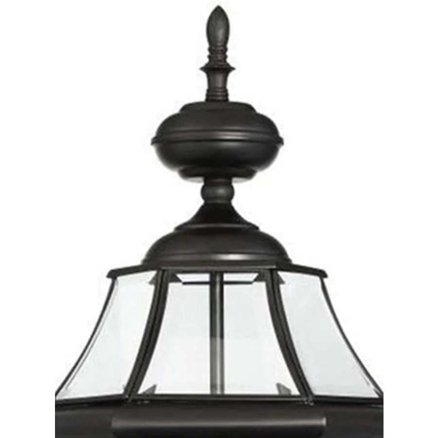 allen + roth Brayden 21.63-in Matte Black Outdoor Post Light with Clear Beveled Glass - Image 3