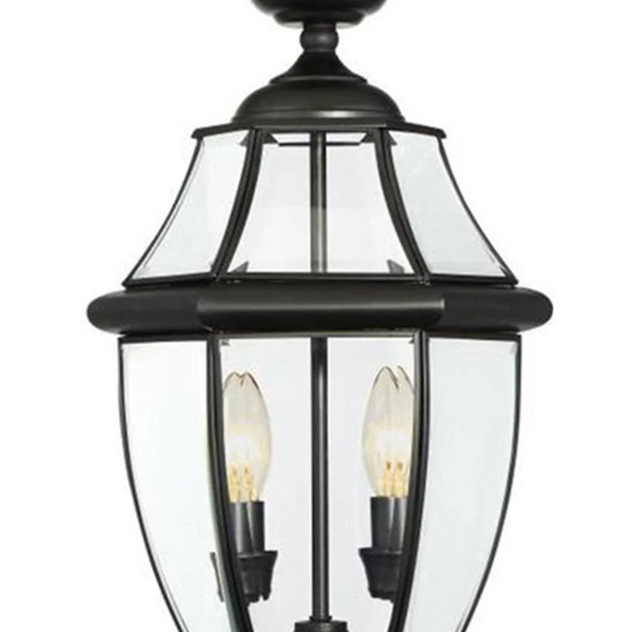 allen + roth Brayden 21.63-in Matte Black Outdoor Post Light with Clear Beveled Glass - Image 4