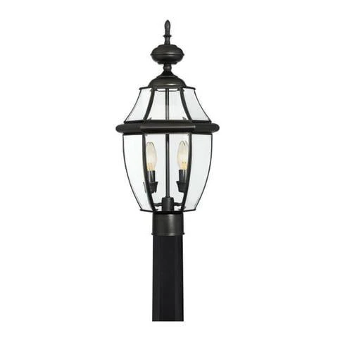 allen + roth Brayden 21.63-in Matte Black Outdoor Post Light with Clear Beveled Glass - Image 5