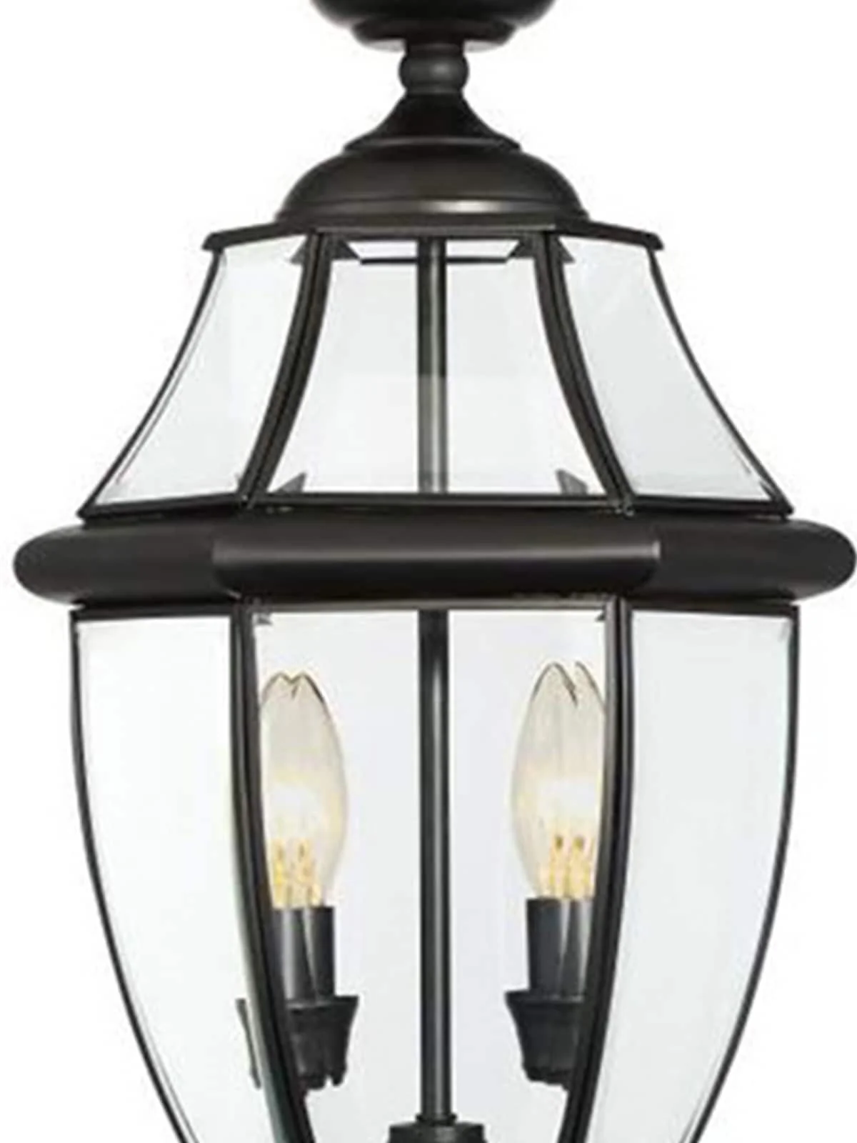 allen + roth Brayden 21.63-in Matte Black Outdoor Post Light with Clear Beveled Glass - Image 9