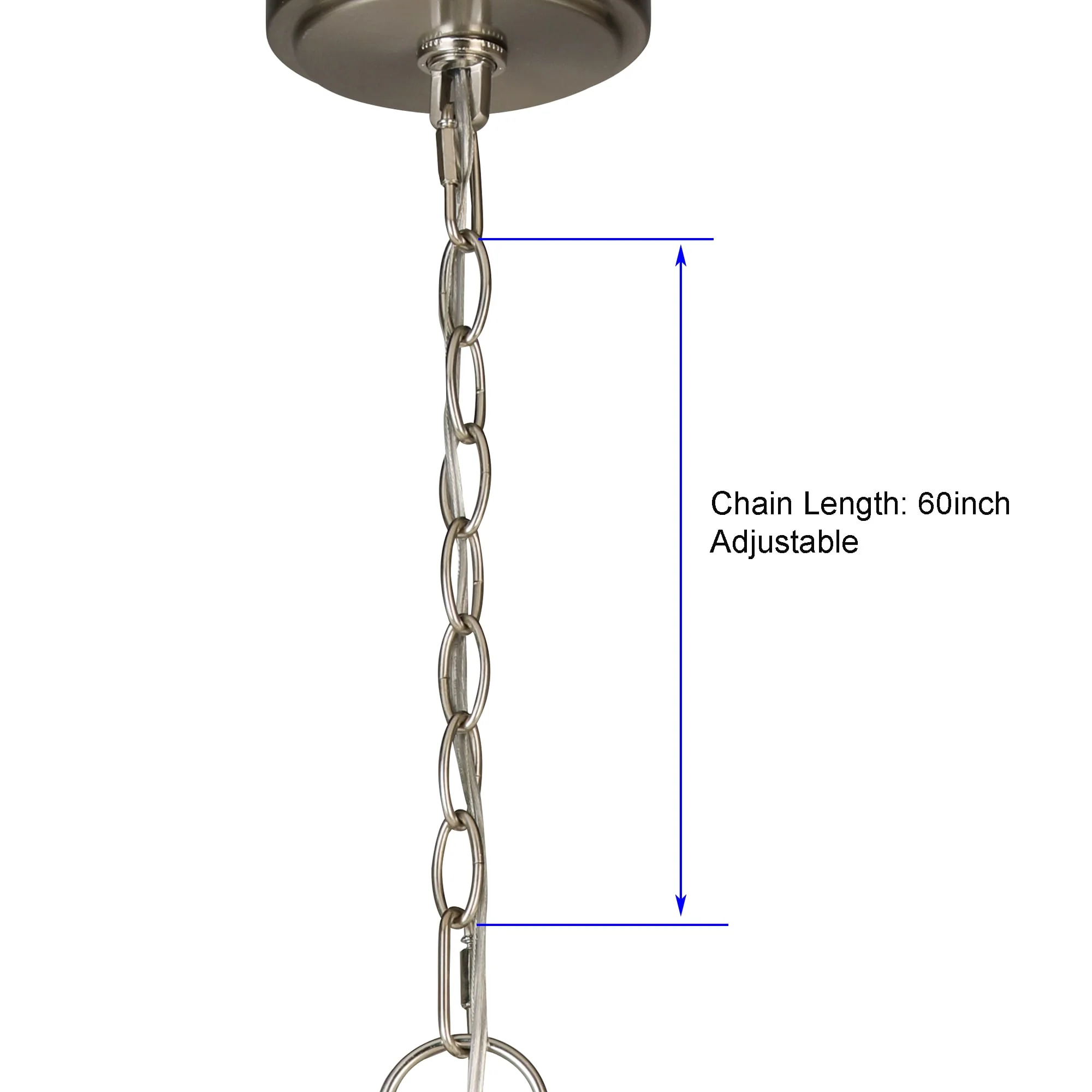 Project Source Aldridge 3-Light Brushed Nickel Modern/Contemporary Chandelier, 18.87-in W x 22.25-in H - Image 15