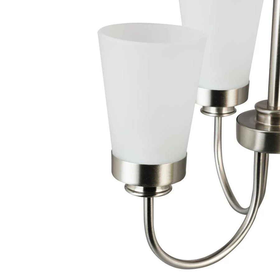 Project Source Aldridge 3-Light Brushed Nickel Modern/Contemporary Chandelier, 18.87-in W x 22.25-in H - Image 4