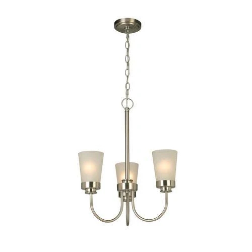 Project Source Aldridge 3-Light Brushed Nickel Modern/Contemporary Chandelier, 18.87-in W x 22.25-in H - Image 7