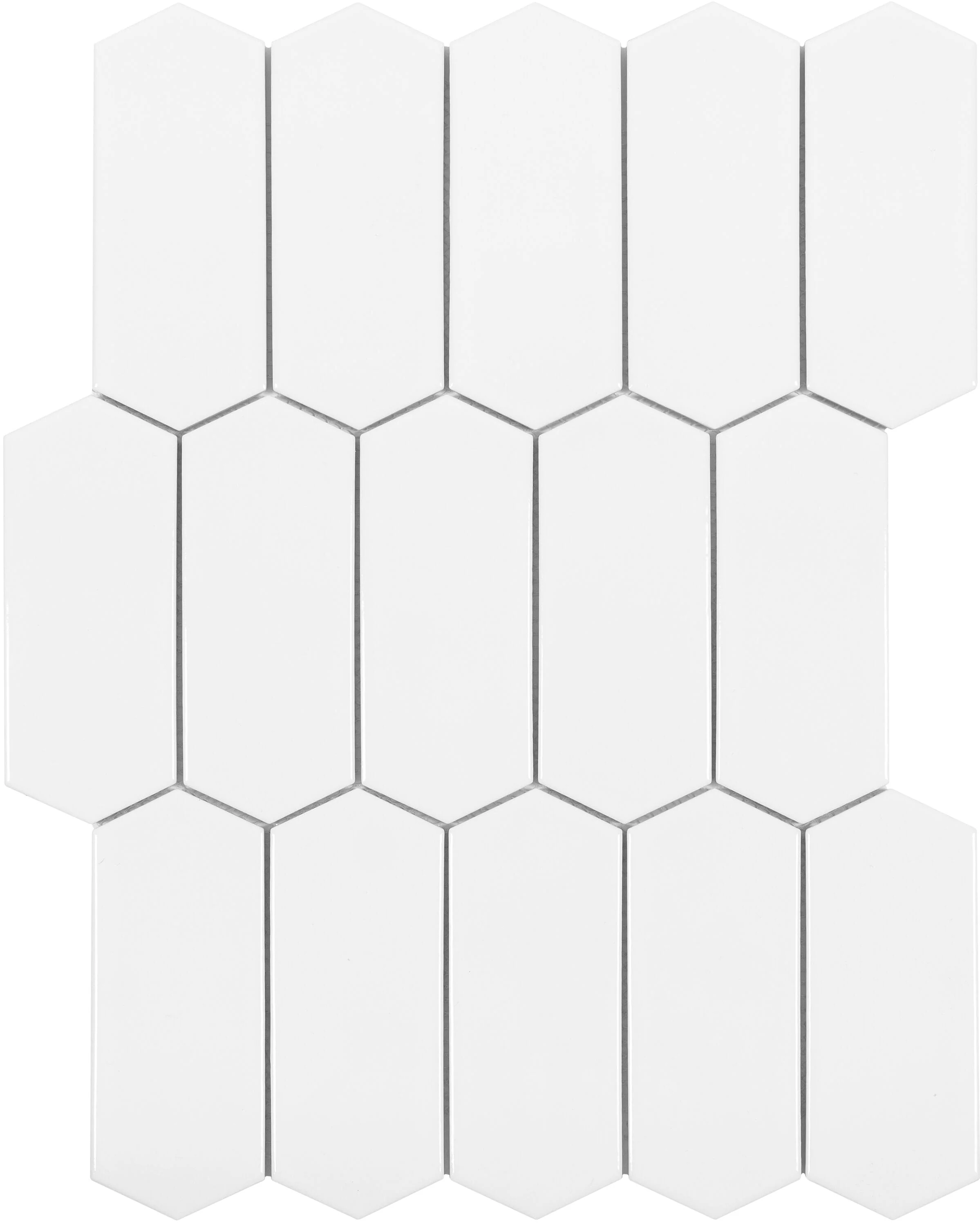 Satori Hudson Brilliant White Picket 12-in x 12-in Glossy Porcelain Mosaic Wall Tile - Image 4