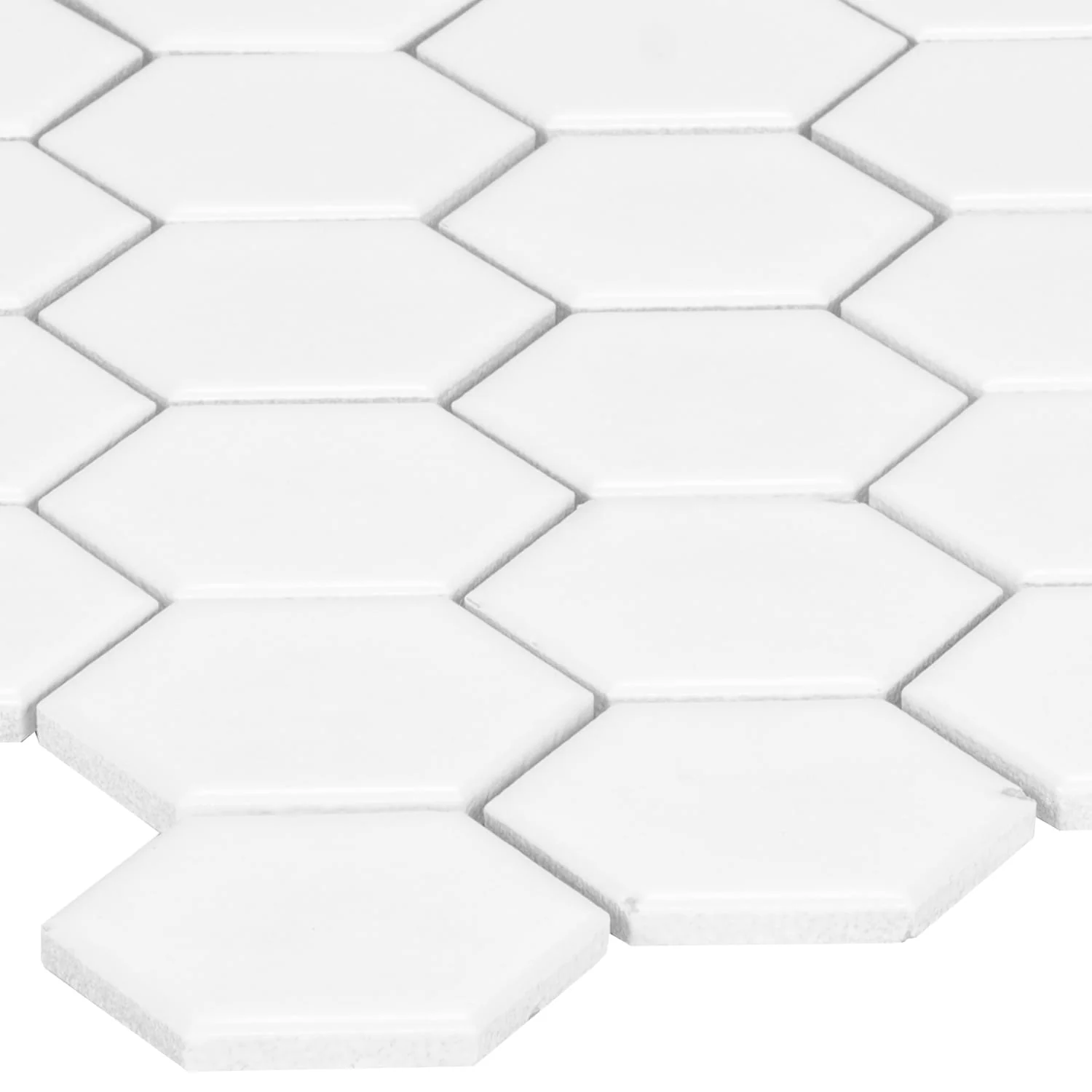 Satori Hudson Brilliant White Matte 11-in x 12-in Porcelain Hexagon Wall Tile - Image 8