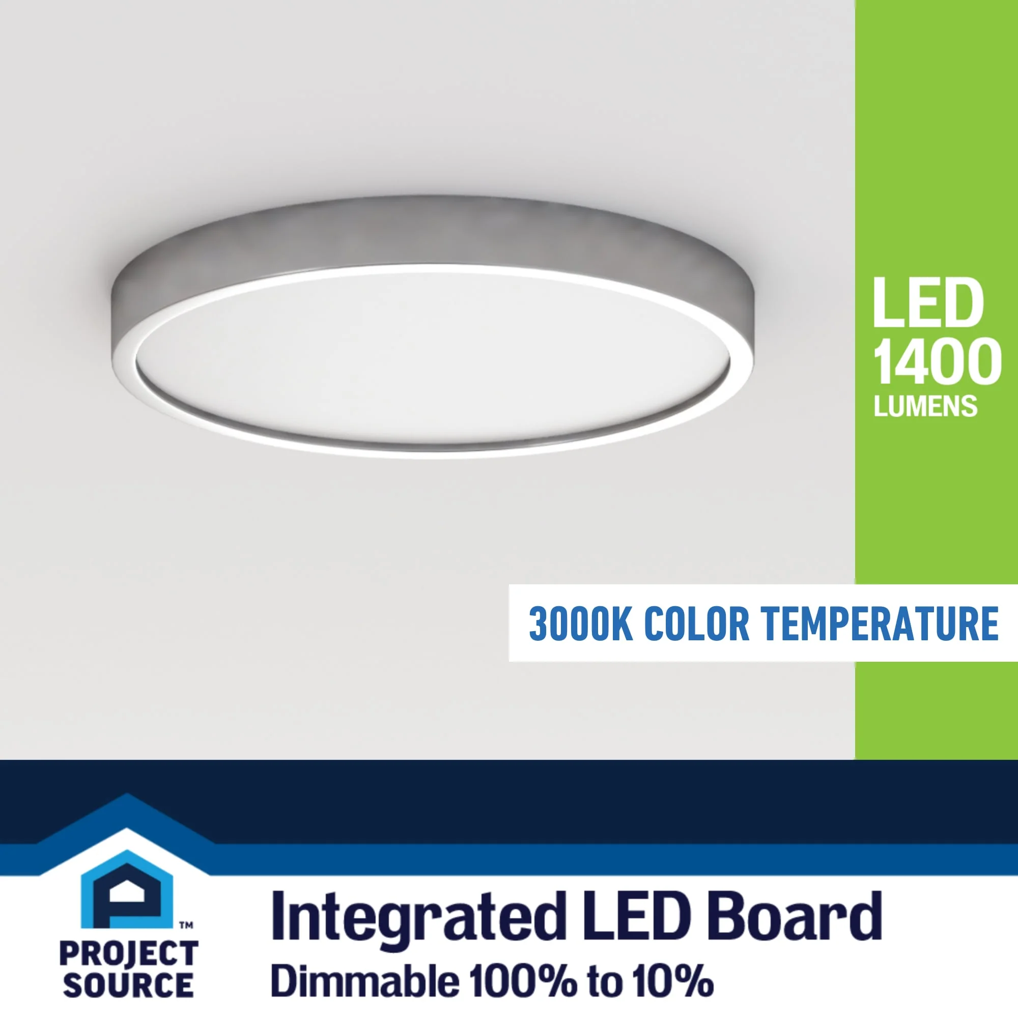 Project Source 2-Pack 10-in Brushed Nickel Transitional Flush Mount Light ENERGY STAR - Image 10