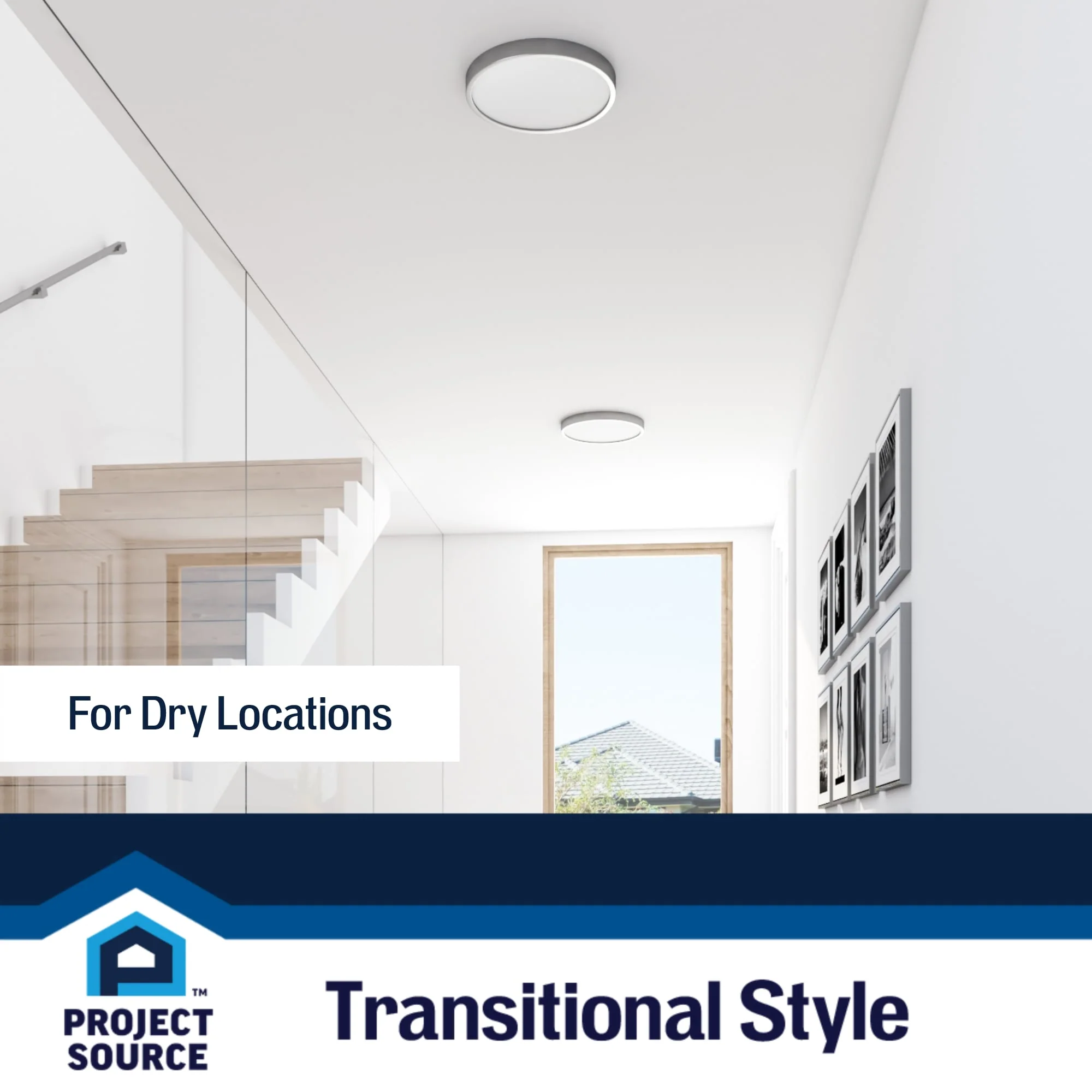 Project Source 2-Pack 10-in Brushed Nickel Transitional Flush Mount Light ENERGY STAR - Image 9