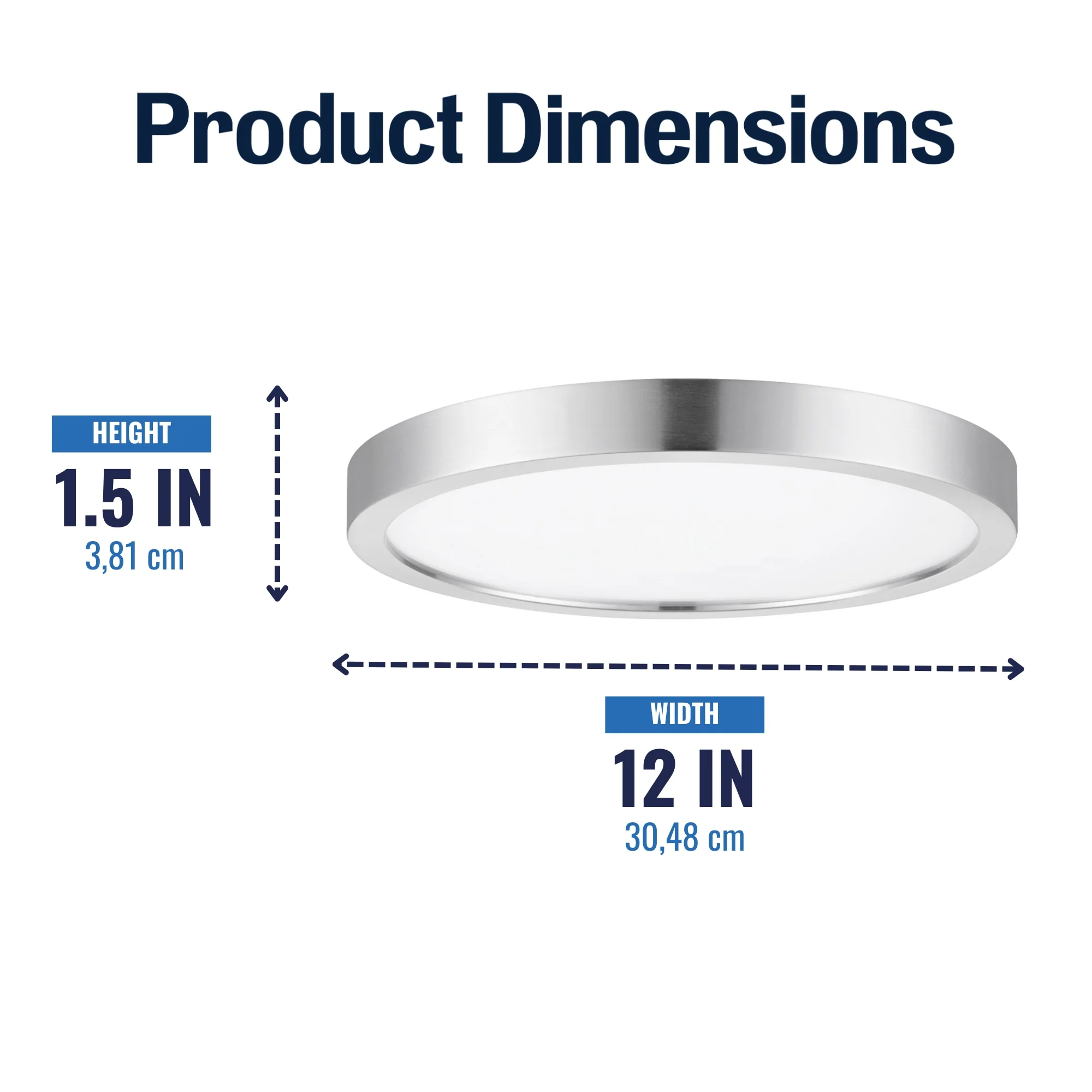 Project Source 2-Pack 12-in Brushed Nickel Transitional Integrated LED Flush Mount Light, 3000K, Dimmable - Image 11