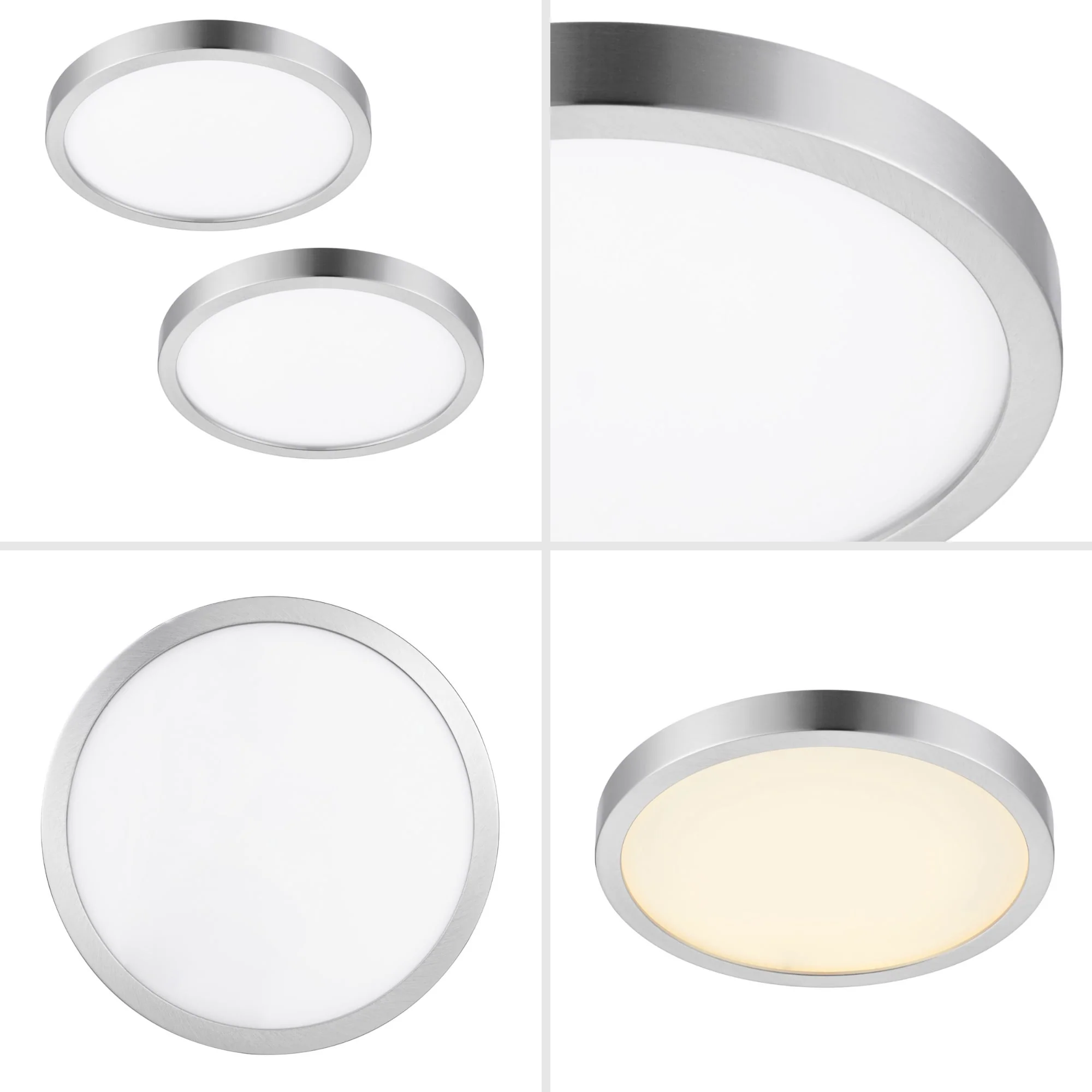 Project Source 2-Pack 12-in Brushed Nickel Transitional Integrated LED Flush Mount Light, 3000K, Dimmable - Image 8