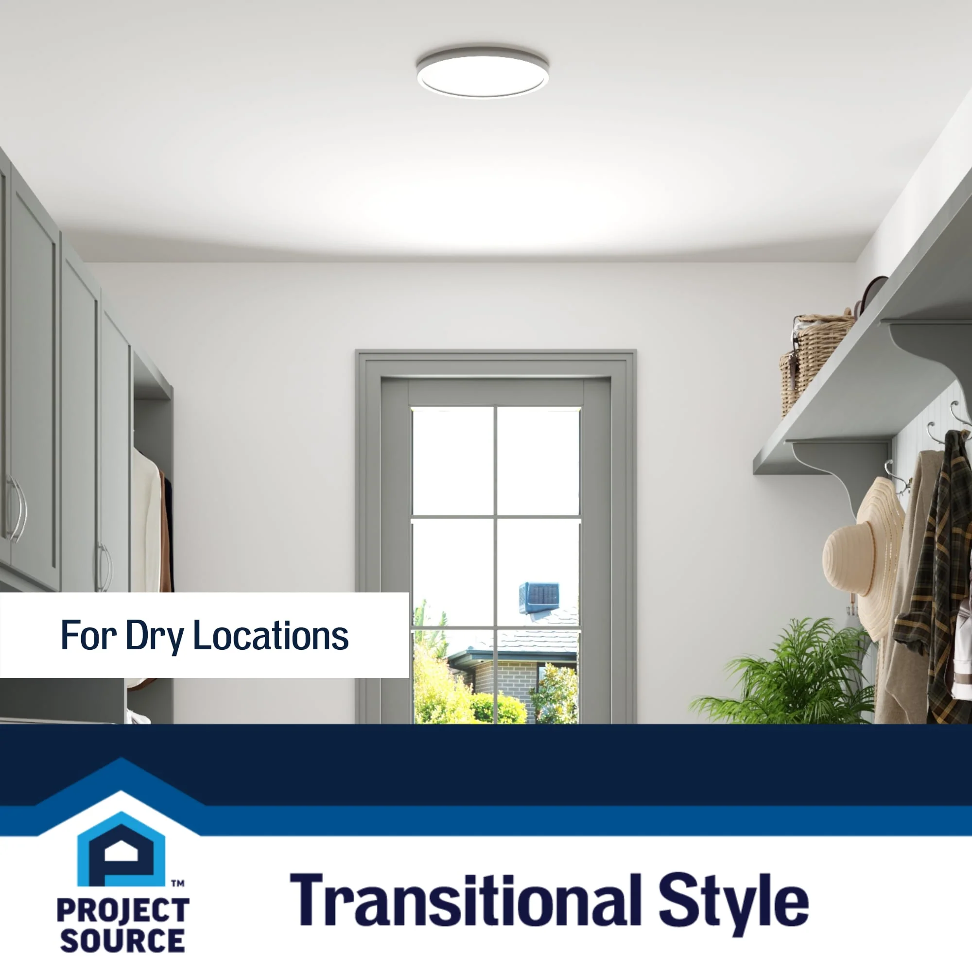 Project Source 2-Pack 14-in Brushed Nickel Transitional Integrated LED Flush Mount Light, 3000K, 1950 Lumens, Dimmable - Image 11