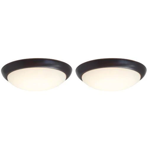 Project Source 2-Pack 13-in Bronze Integrated LED Flush Mount Ceiling Light, 1600 Lumens, 3000K, Dimmable - Image 2