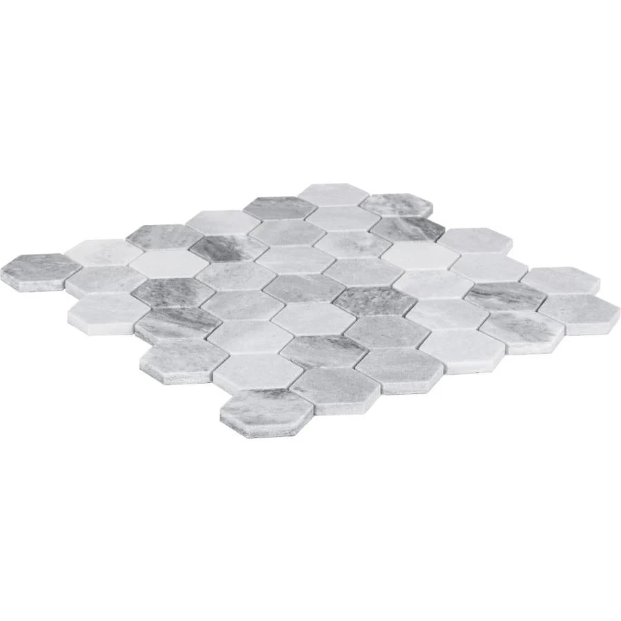 Satori Storm Polished 12-in x 12-in Natural Marble Hexagon Mosaic Wall & Floor Tile (0.96-sq ft Sheet)