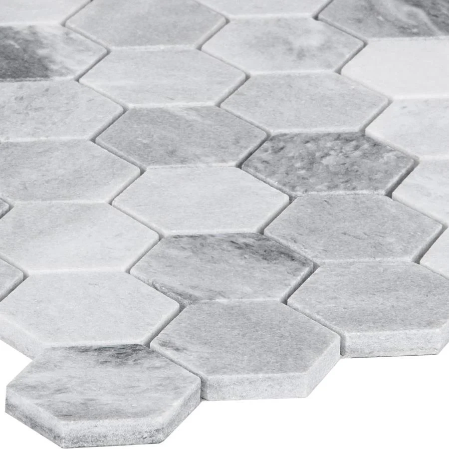 Satori Storm Polished 12-in x 12-in Natural Marble Hexagon Mosaic Wall & Floor Tile (0.96-sq ft Sheet) - Image 2