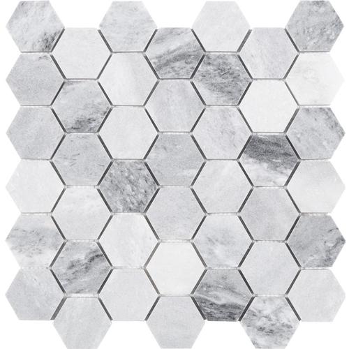Satori Storm Polished 12-in x 12-in Natural Marble Hexagon Mosaic Wall & Floor Tile (0.96-sq ft Sheet) - Image 4
