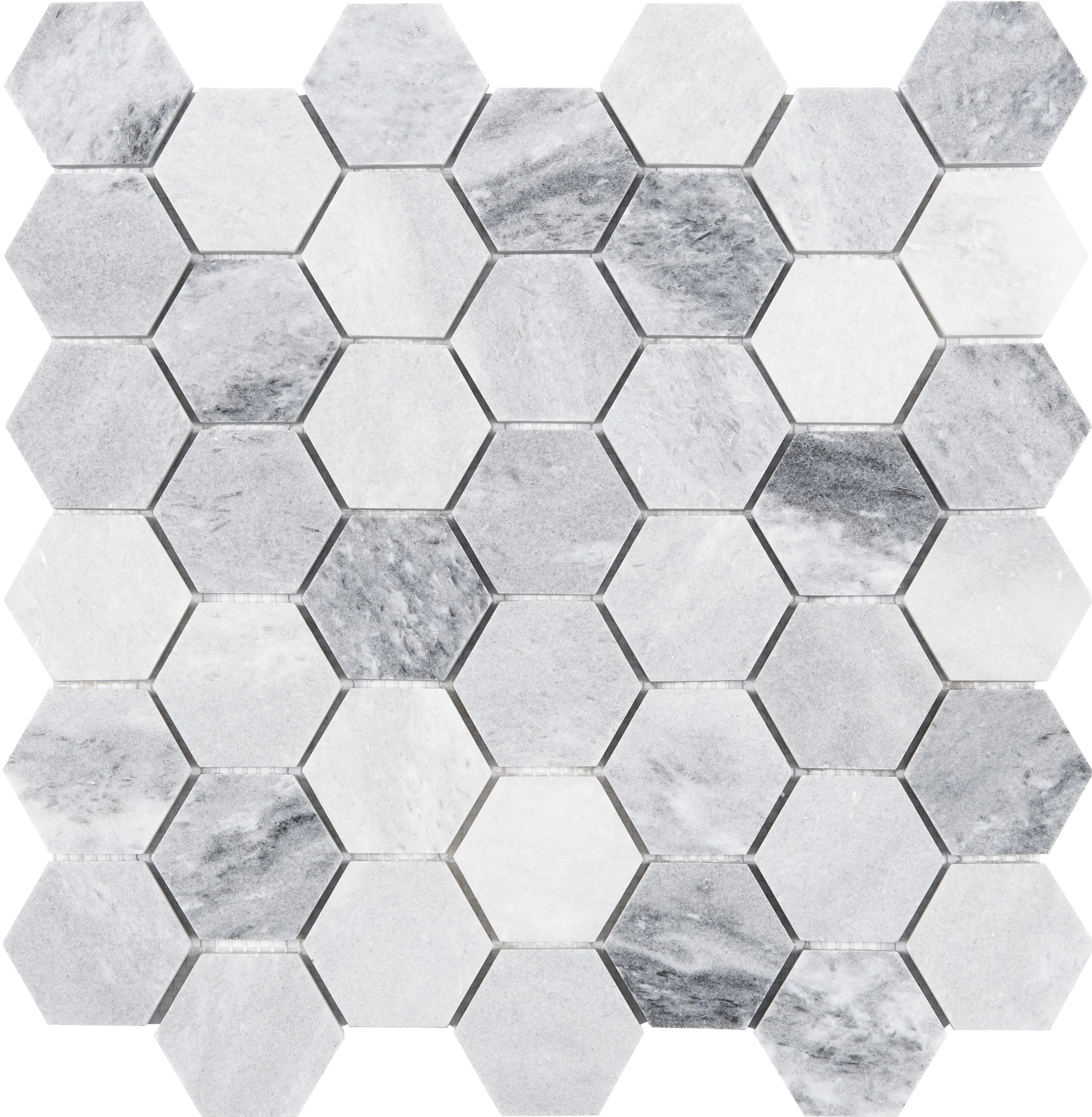 Satori Storm Polished 12-in x 12-in Natural Marble Hexagon Mosaic Wall & Floor Tile (0.96-sq ft Sheet) - Image 5