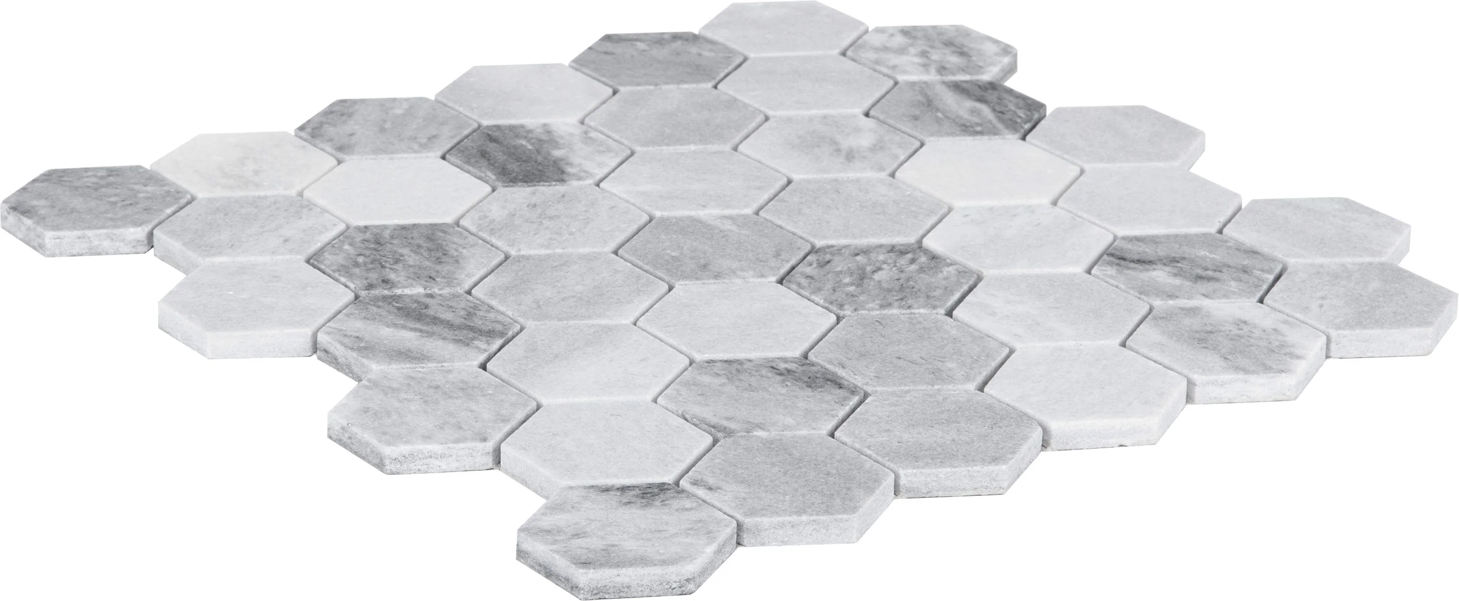 Satori Storm Polished 12-in x 12-in Natural Marble Hexagon Mosaic Wall & Floor Tile (0.96-sq ft Sheet) - Image 8