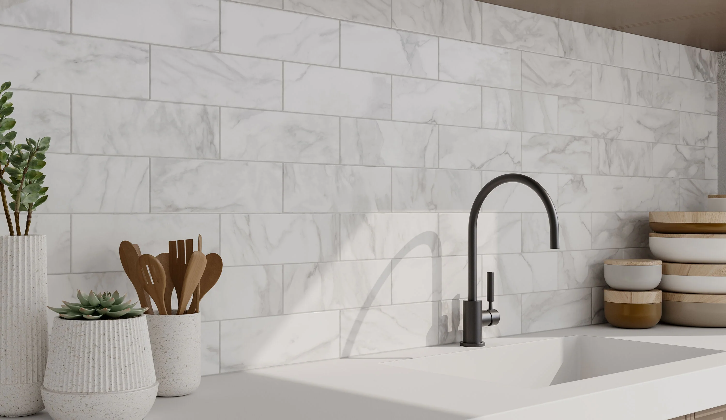 Satori Regent Statuario Glossy 4-in x 12-in Ceramic Marble-Look Wall Tile - Image 7