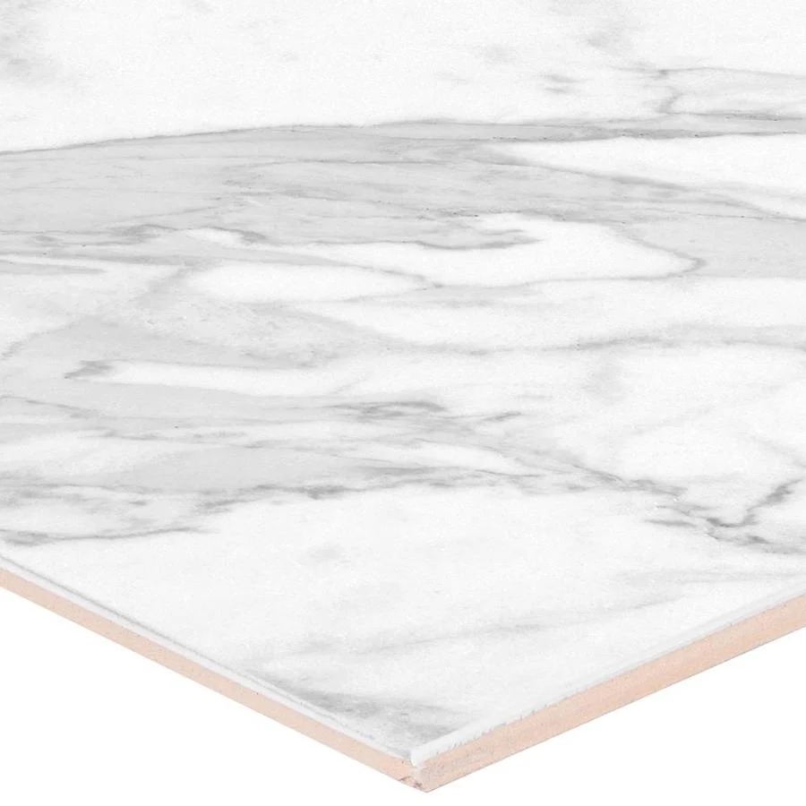 Satori Regent Carrara Glossy 8-in x 16-in Ceramic Marble-Look Wall Tile