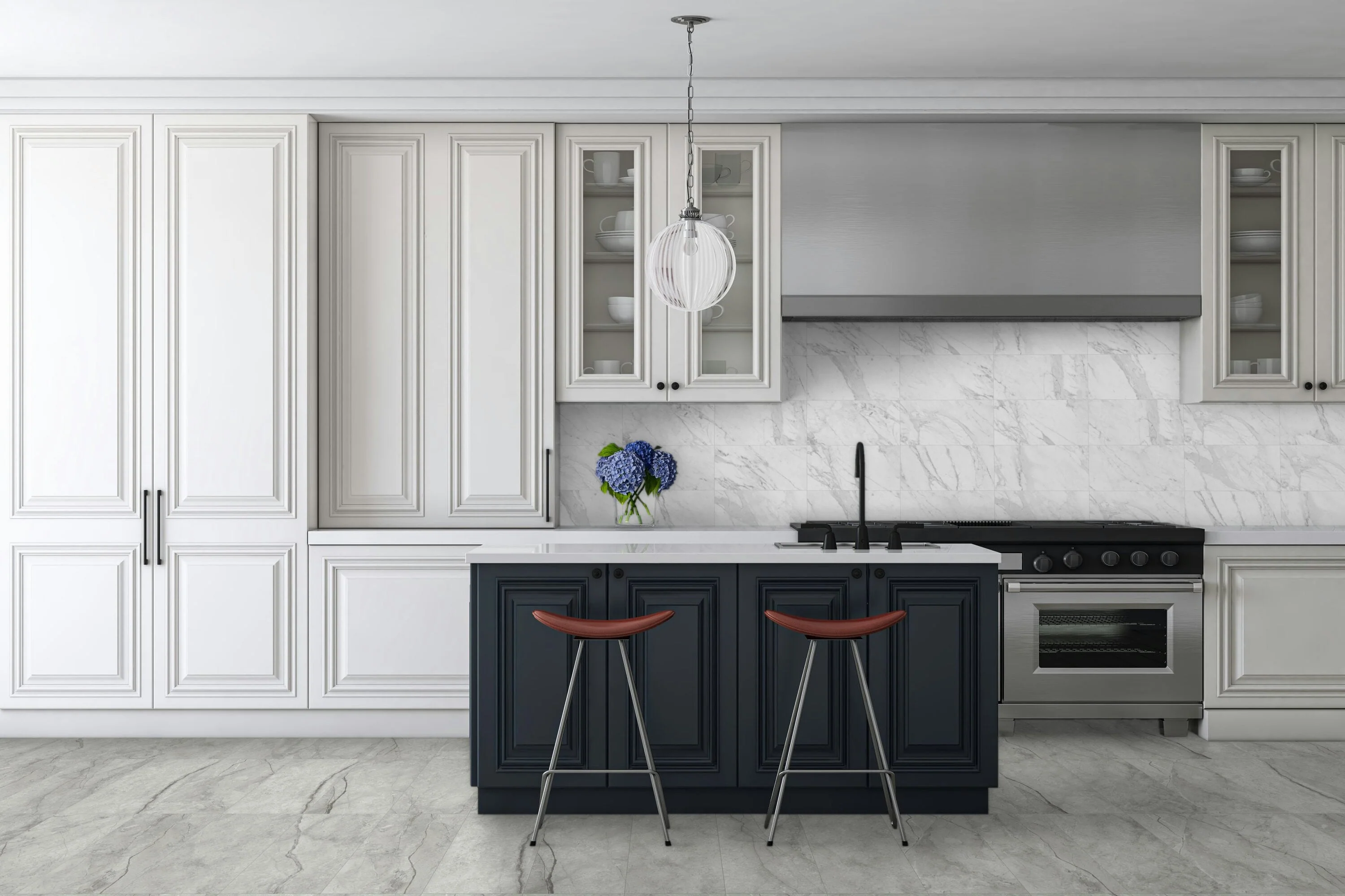 Satori Regent Carrara Glossy 8-in x 16-in Ceramic Marble-Look Wall Tile - Image 12