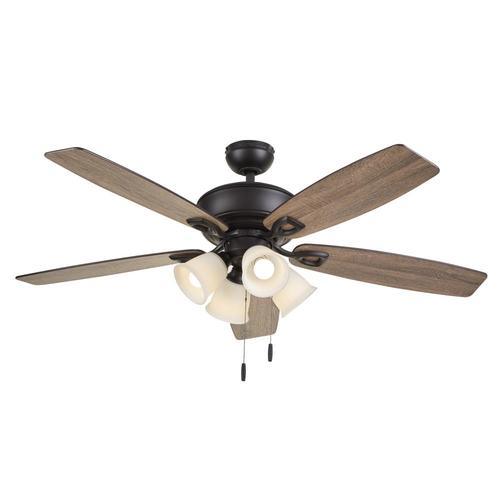 Harbor Breeze Notus 52-in Bronze LED Indoor Ceiling Fan with Light Kit (5-Blade) - Image 5