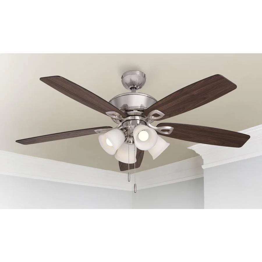 Harbor Breeze Notus 52-in Brushed Nickel LED Indoor Ceiling Fan with Light, Reversible Driftwood/Sienna Blades (5-Blade) - Image 3
