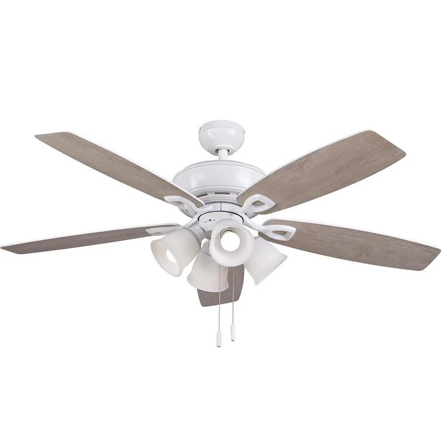 Harbor Breeze Notus 52-in White LED Indoor Ceiling Fan with Light Kit (5-Blade)