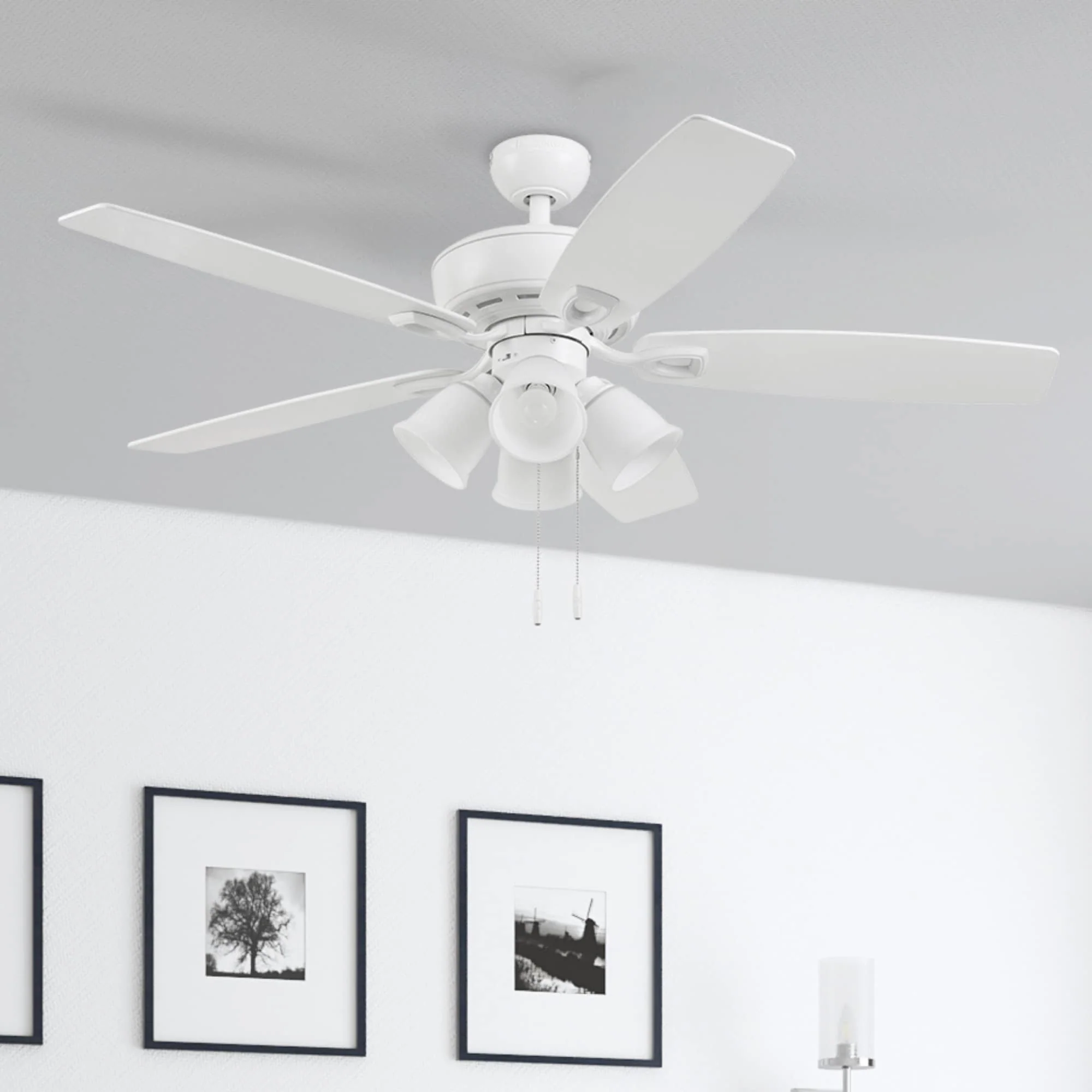 Harbor Breeze Notus 52-in White LED Indoor Ceiling Fan with Light Kit (5-Blade) - Image 13