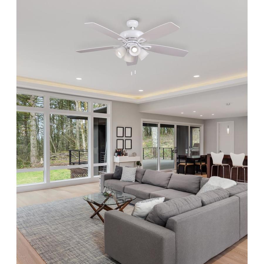 Harbor Breeze Notus 52-in White LED Indoor Ceiling Fan with Light Kit (5-Blade) - Image 4